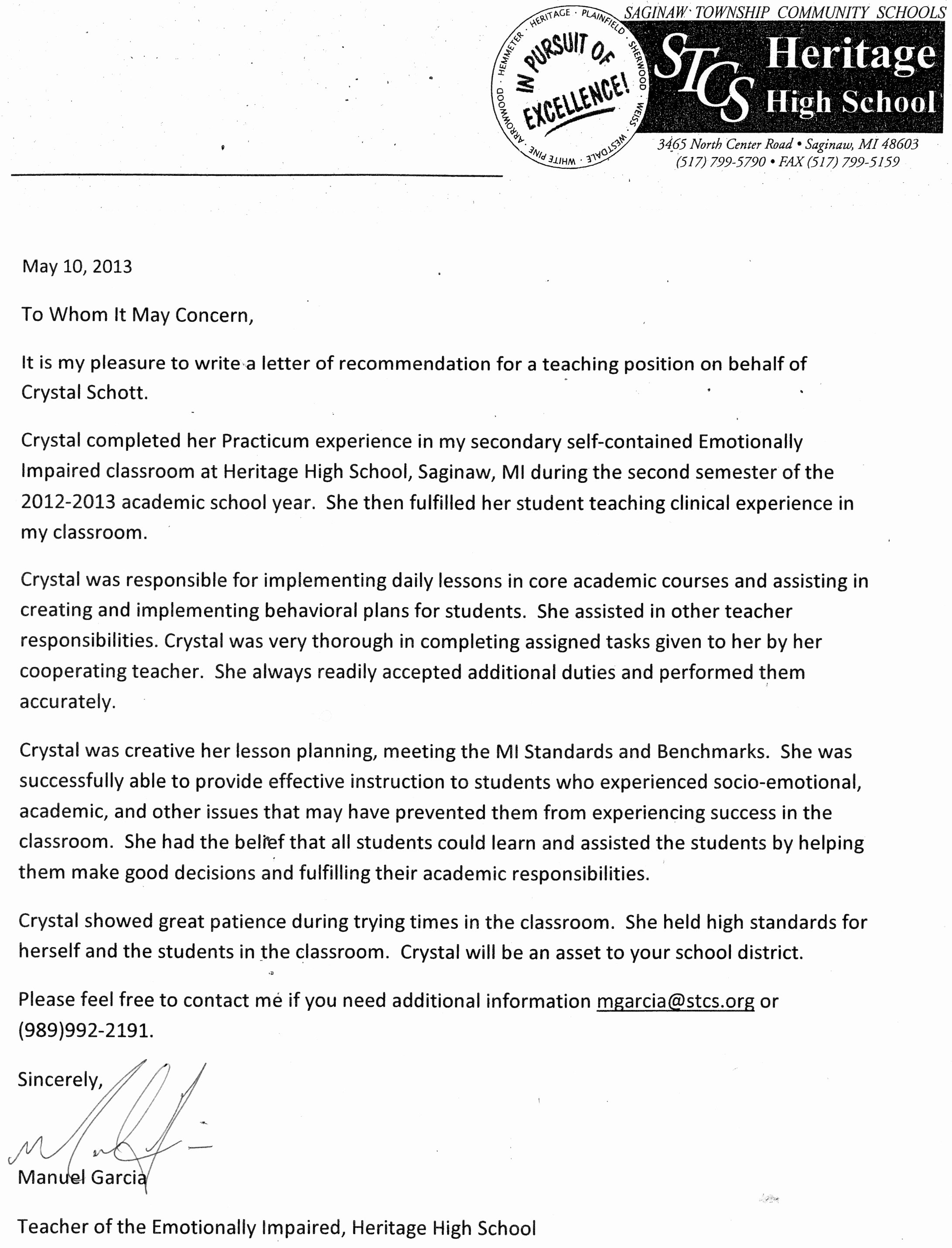 Recommendation Letter for A Teacher Unique Letters Of Re Mendation Cmu E Portfolios