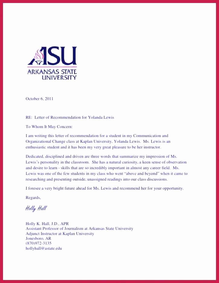 Recommendation Letter for assistant Professor Inspirational Re Mendation Letter for Student From Professor