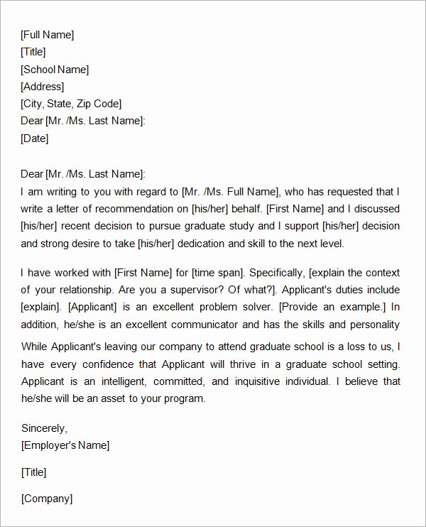 Recommendation Letter for Coworker Pdf Fresh Letters Of Re Mendation for Graduate School 15