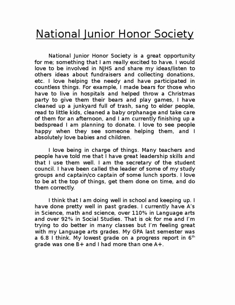 Recommendation Letter for Honor society Awesome National Junior Honor society Letter Re Mendation