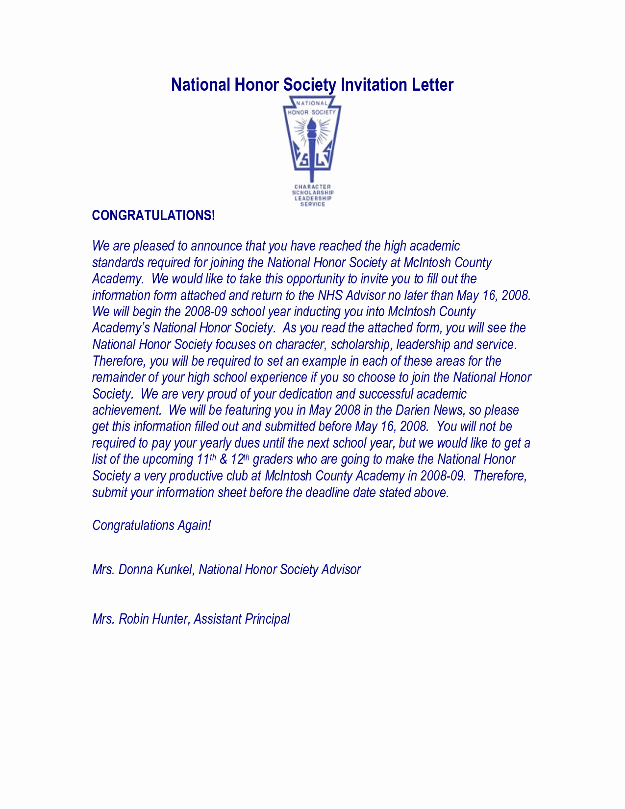Recommendation Letter for Honor society Inspirational Sample Re Mendation Letter for National Honor society