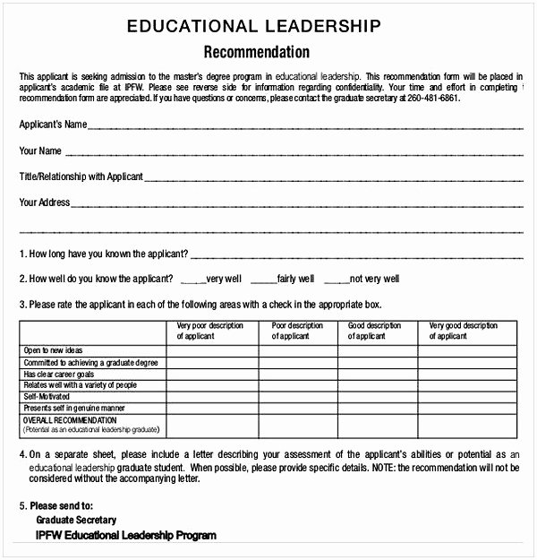 Recommendation Letter for Leadership Program Best Of Sample Letter Of Re Mendation for Graduate School From