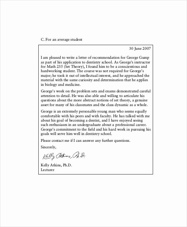 Recommendation Letter for Medical Student Beautiful 36 Sample Re Mendation Letters In Pdf