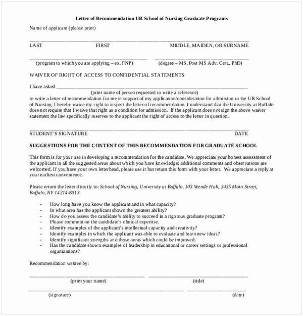 Recommendation Letter for Nursing School Luxury Sample Letter Of Re Mendation for Graduate School From