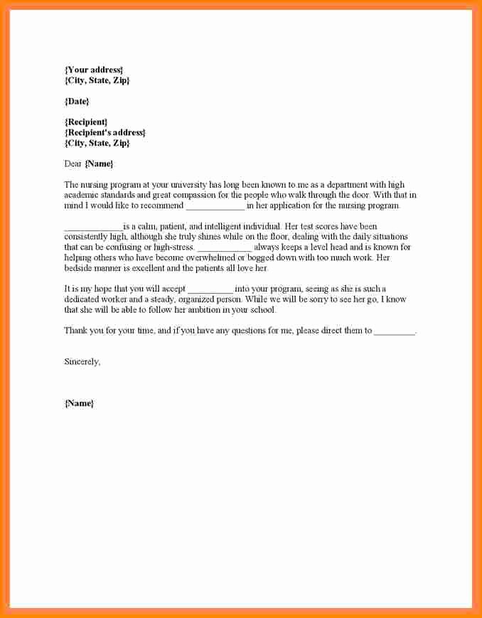 Recommendation Letter for Nursing Student Awesome 12 Sample Appeal Letter for Nursing School