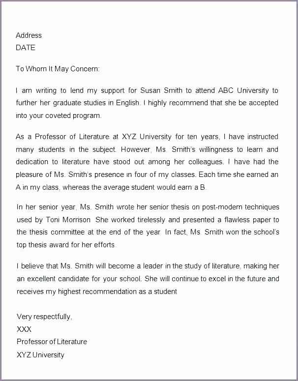 Recommendation Letter for Phd Admission Elegant Letter for Student Scholarship Sample Short Re Mendation