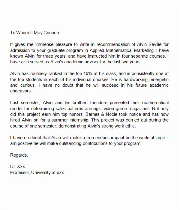 Recommendation Letter for Phd Luxury 44 Sample Letters Of Re Mendation for Graduate School