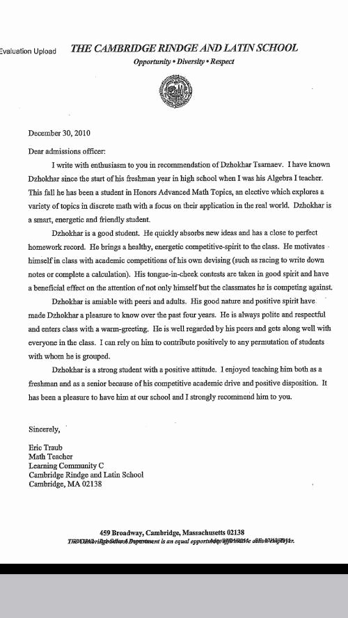 Recommendation Letter for Student Teacher Beautiful Re Mendation Letter for High School Student From Math