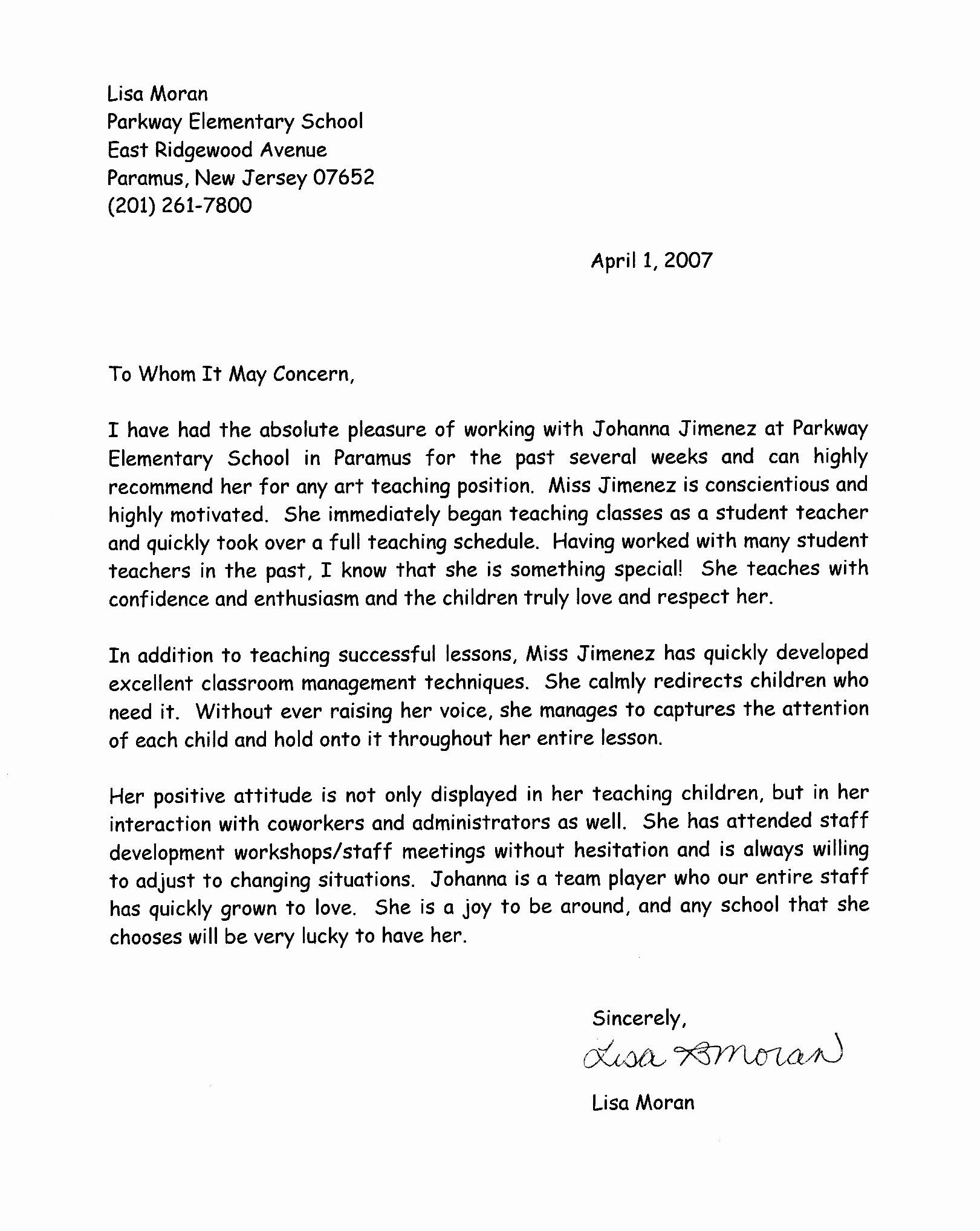 Substitute Welcome Letter