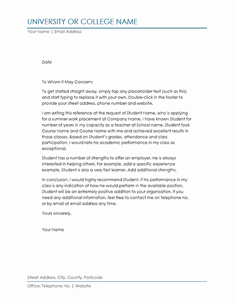 Recommendation Letter for Tutor Awesome Letters Fice