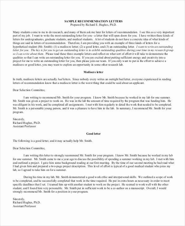 Recommendation Letter for Tutor New 7 College Re Mendation Letter Samples
