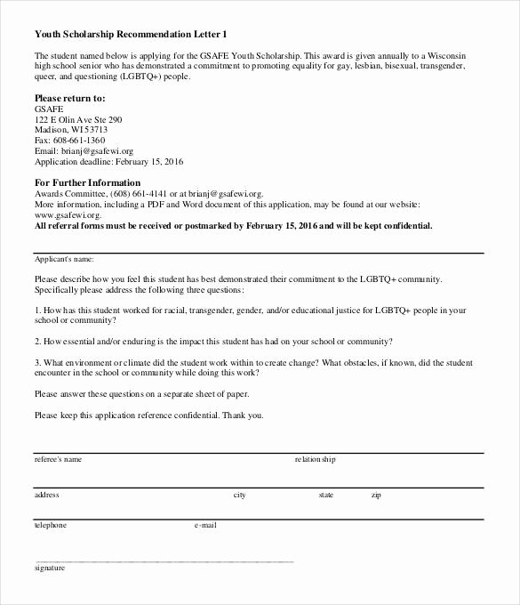 Recommendation Letter format for Scholarship Awesome 27 Letters Of Re Mendation for Scholarship Pdf Doc