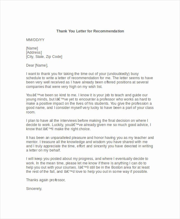 Recommendation Thank You Letter Best Of 58 Sample Business Letters Doc Pdf