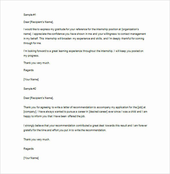 Recommendation Thank You Letter Luxury 9 Re Mendation Thank You Letters – Pdf Word