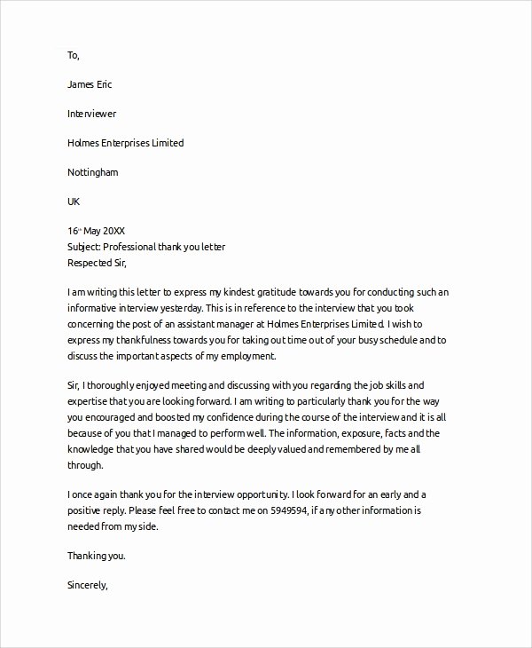 Recommendation Thank You Letter New 7 Sample Professional Reference Letters