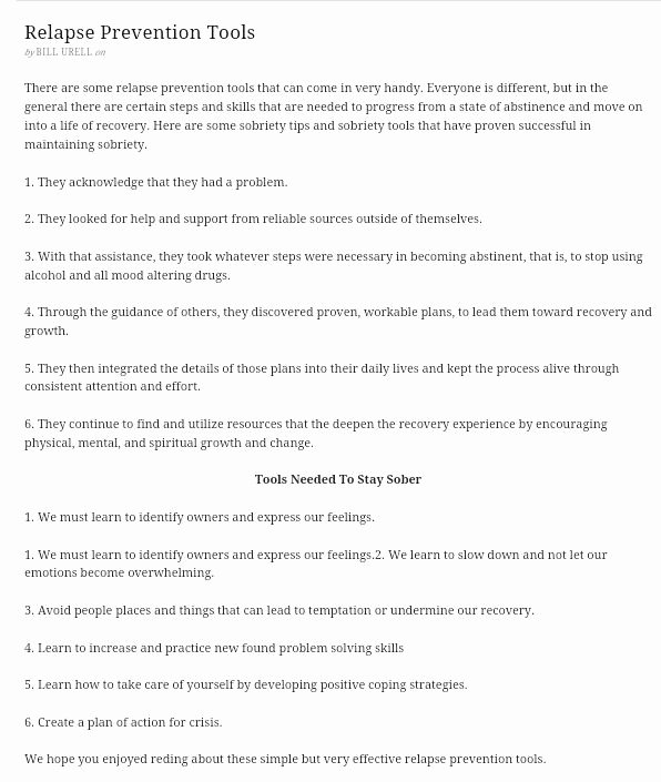Relapse Prevention Plan Template Best Of Relapse Prevention tool Recovery Pinterest
