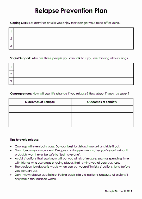 40 Relapse Prevention Plan Template Pdf Hamiltonplastering