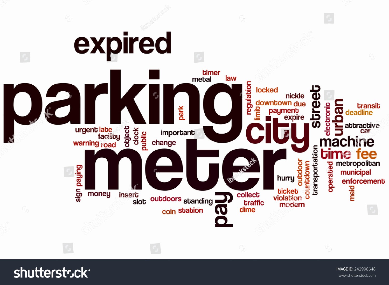 Related Words for Payment New Parking Meter Word Cloud Concept Pay Stock Illustration