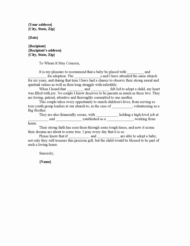Religious Recommendation Letter Sample Inspirational Adoption Reference Letter Religious 1 650×841