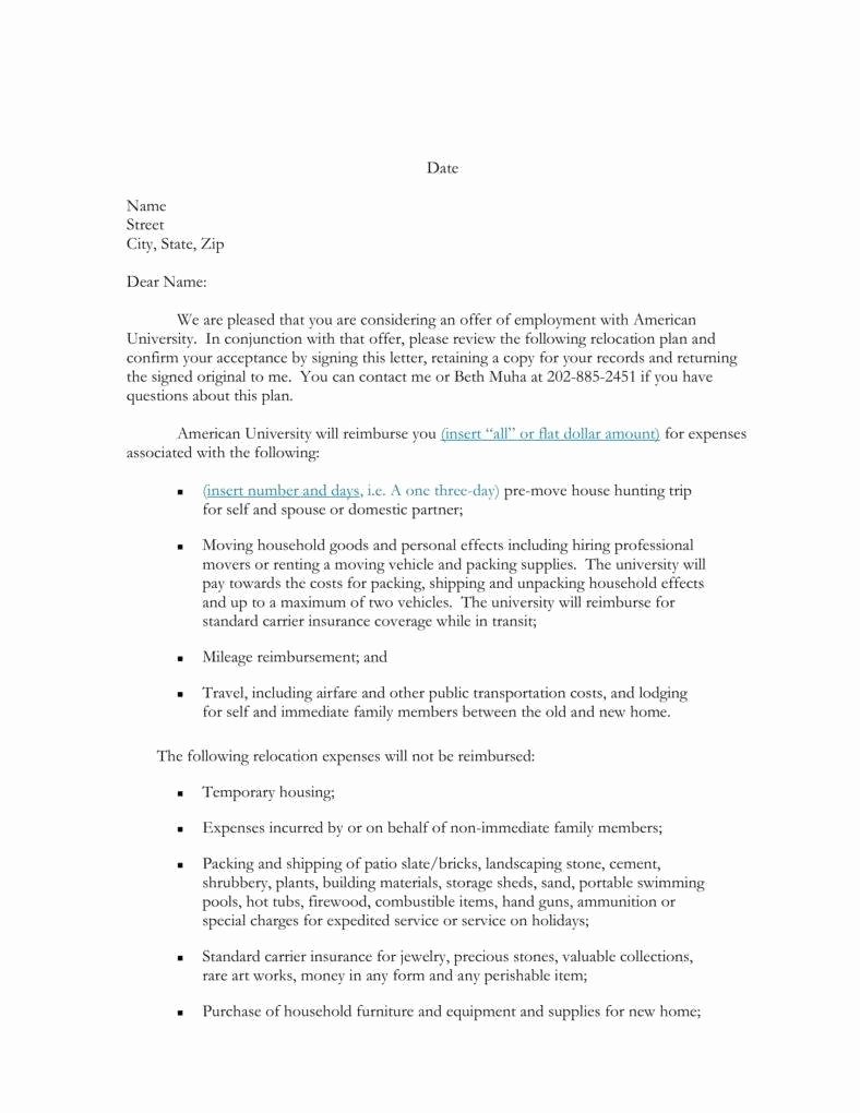 Relocation Agreement Letter Lovely 12 Relocation Agreement Templates Pdf