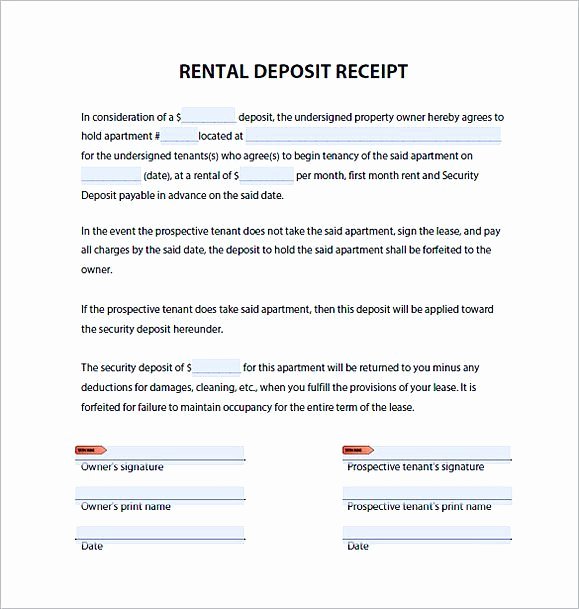 Rent Deposit Receipt Template Elegant Rent Deposit Receipt Pdf 1 Rent Invoice Template