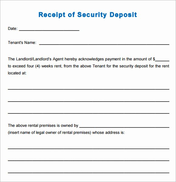 Rent Deposit Receipt Template Inspirational 10 Printable Receipt Templates – Free Samples Examples
