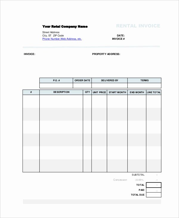 Rent Invoice Template Pdf Beautiful Invoice Template Rental 7 Things You Should Know About