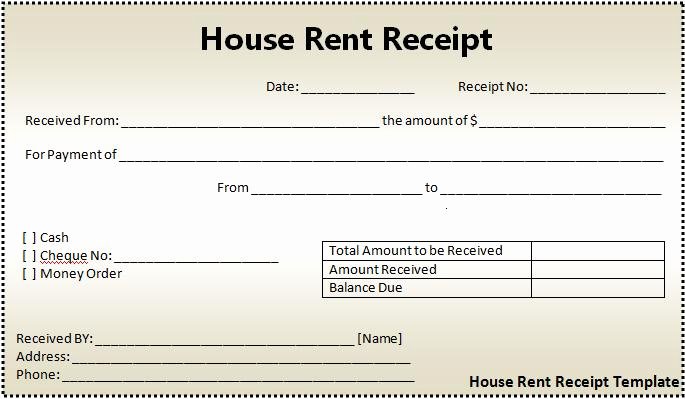 Rent Invoice Template Word Beautiful House Rent Receipt formats