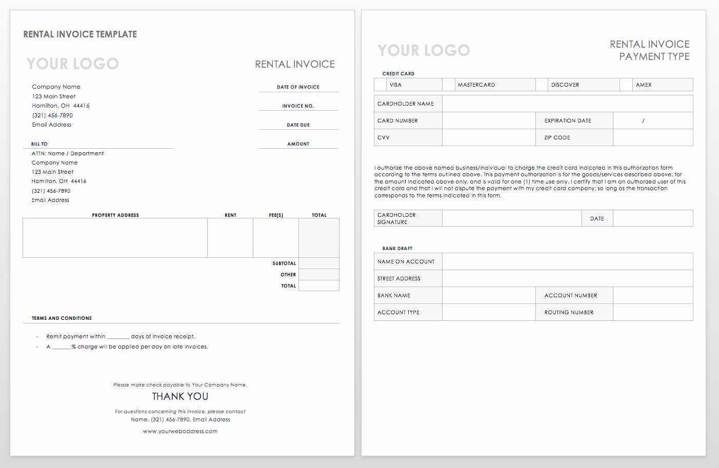 Rent Invoice Template Word Best Of 55 Free Invoice Templates