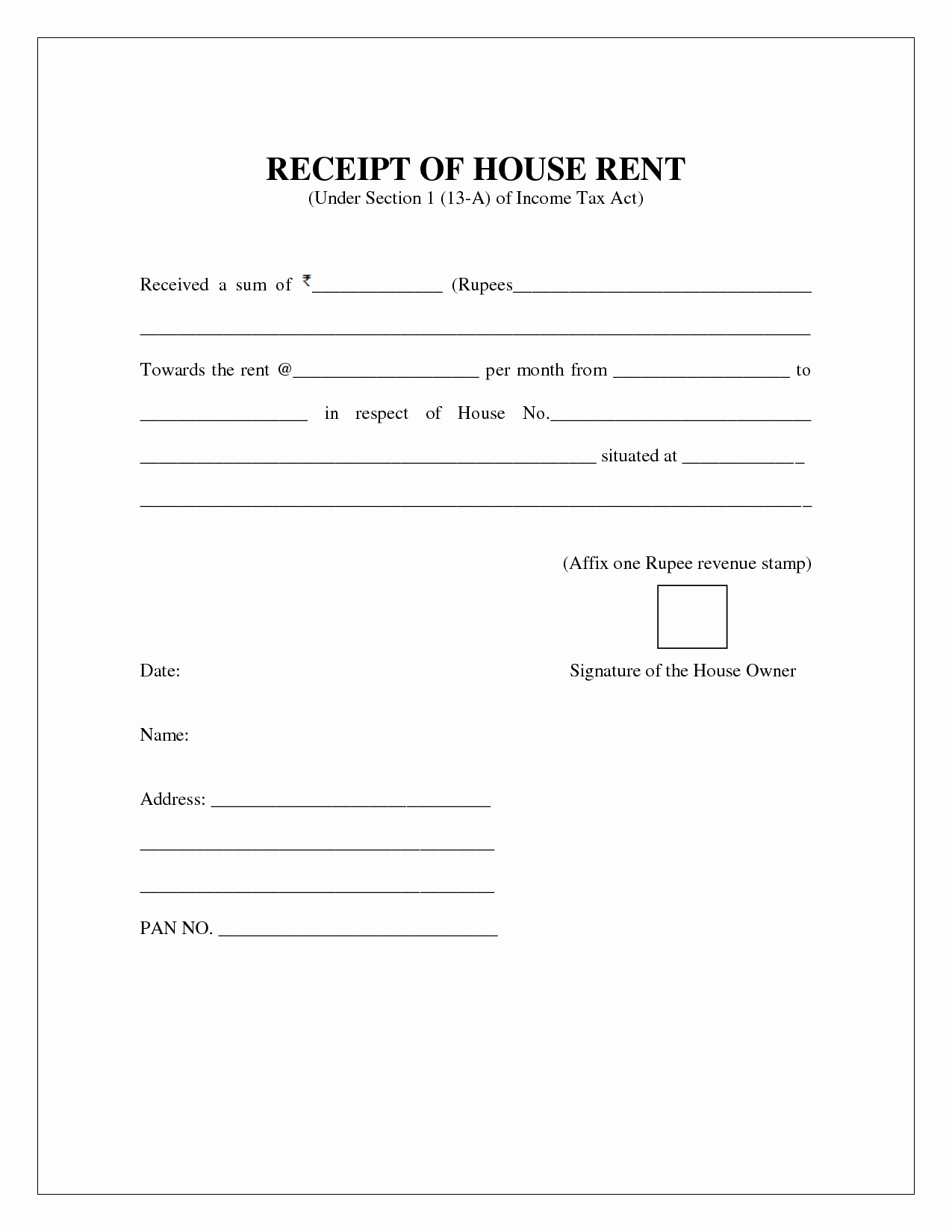 Rent Invoice Template Word Unique Free House Rental Invoice House Rent Receipt
