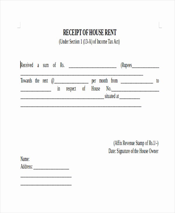 Rent Payment Receipt Template Lovely 7 Sample Payment Receipt forms Free Sample Example