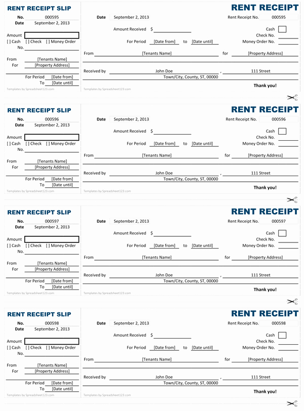 Rent Receipt Filled Out Inspirational Rent Receipt