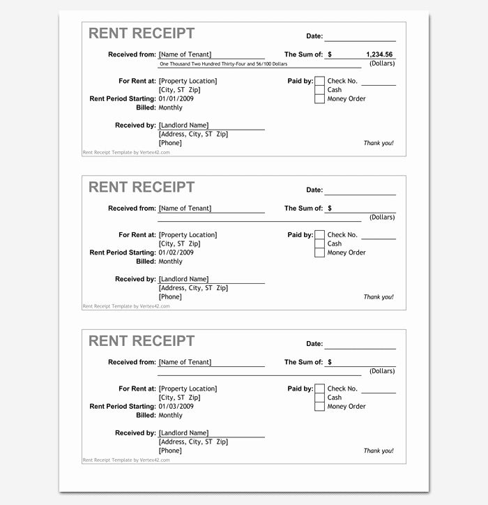 Rent Receipt Template Excel Lovely Rent Receipt Template 9 forms for Word Doc Pdf format