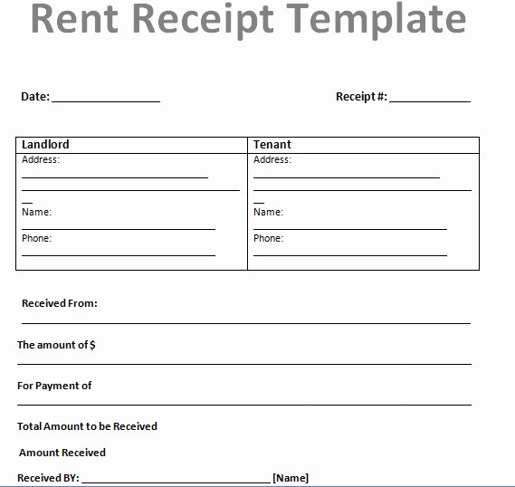 Rent Receipt Template Excel Luxury Easy to Use House or Property Rent Receipt Samples to