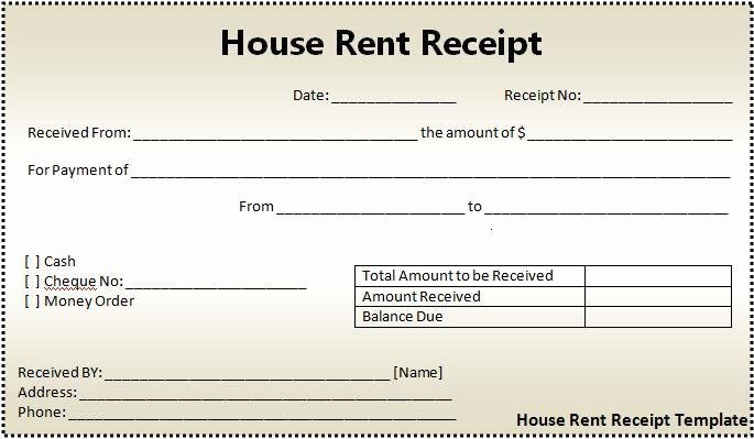 Rent Receipt Template Word Elegant House Rent Receipt format