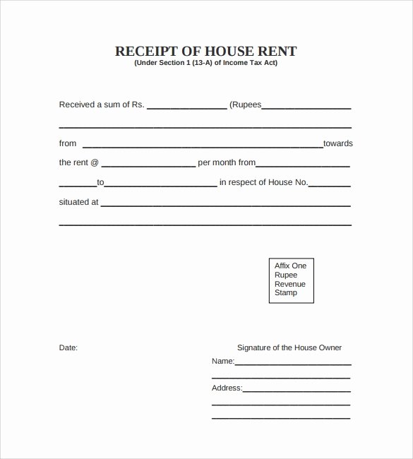 Rental Receipt Template Free Elegant 8 Rent Receipt Templates – Free Samples Examples &amp; format