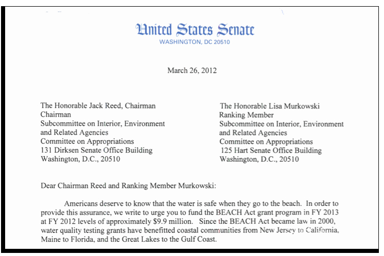 Request for Funds Letter Elegant Senators Request Funding for Water Quality Monitoring