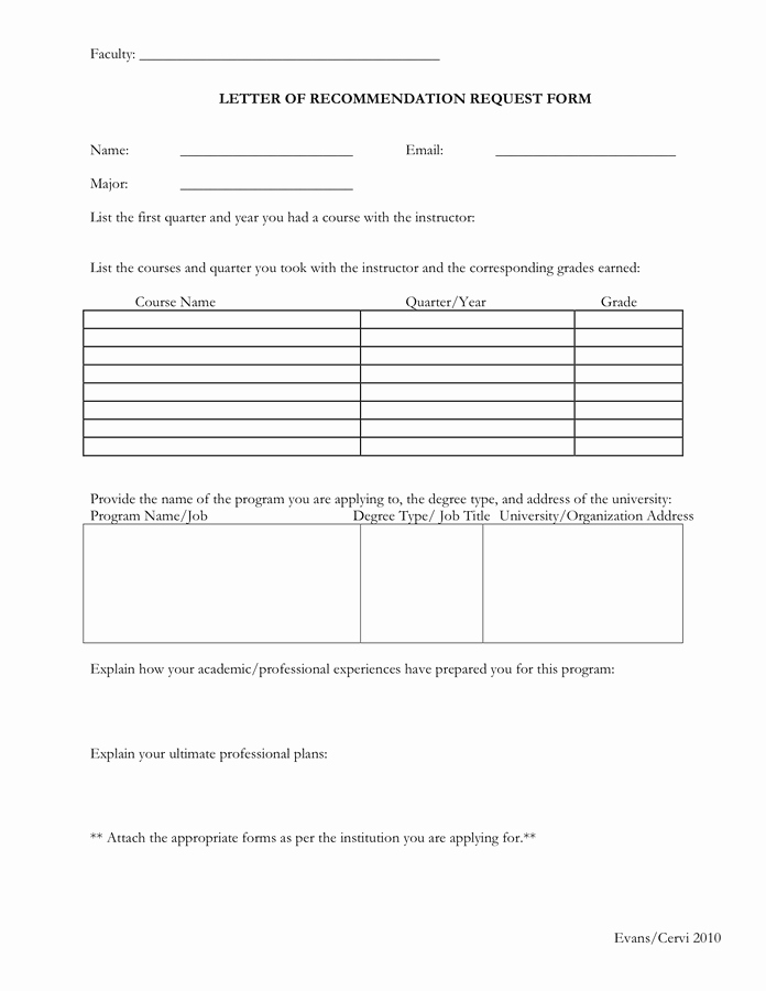 Request Letter Of Recommendation Template Beautiful Letter Of Re Mendation Request form In Word and Pdf formats
