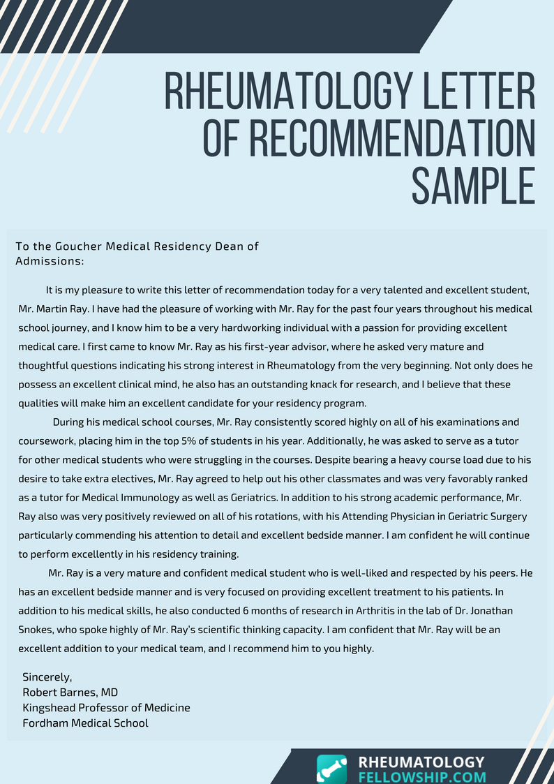 Residency Letter Of Recommendation Sample Elegant Exceptional Rheumatology Letter Of Re Mendation Residency
