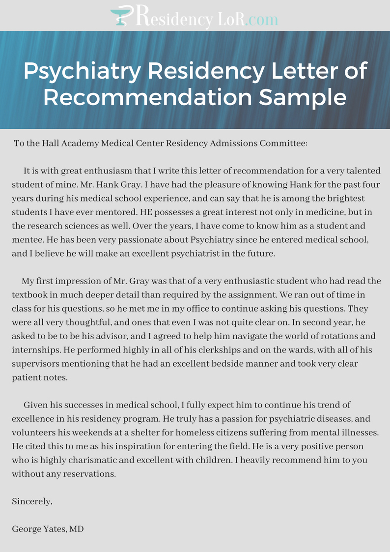 Residency Letter Of Recommendation Samples Beautiful top Sample Letter Of Re Mendation for Psychiatry Residency