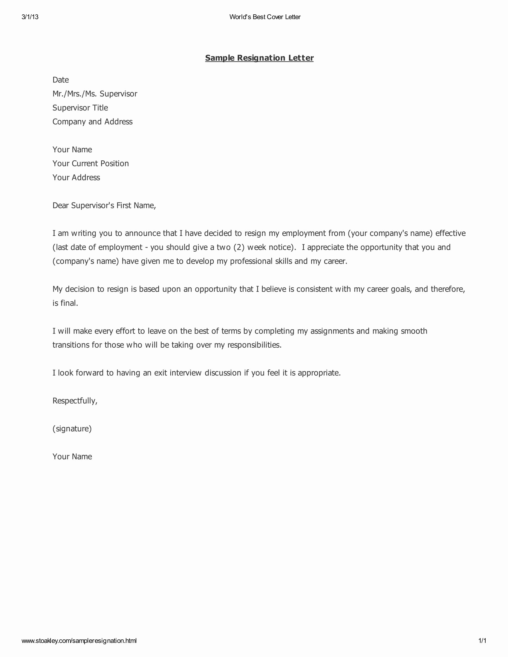 Resignation Letter format Pdf Inspirational 25 Simple Resignation Letter Examples Pdf Word