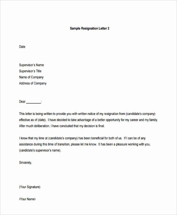 Resignation Letter format Pdf Inspirational 29 Resignation Letter Templates In Pdf