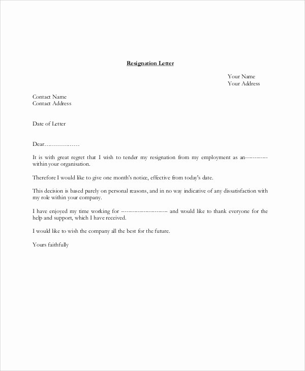 Resignation Letter format Pdf Lovely 10 Sample Resignation Letters In Pdf