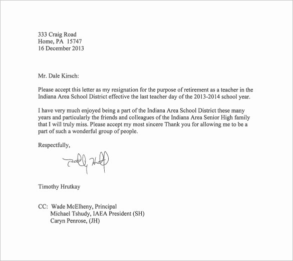 Resignation Letter format Pdf New 14 Teacher Resignation Letter Templates Pdf Doc