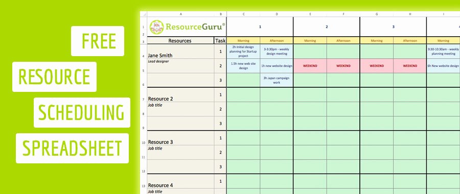 Resource Plan Template Excel Fresh Free Resource Scheduling Template for Excel