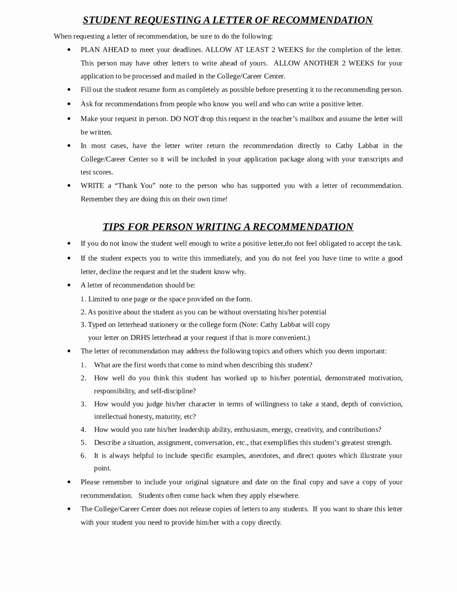 Resume for Letter Of Recommendation Best Of Student Resume for Letter Of Re Mendation Edit Fill