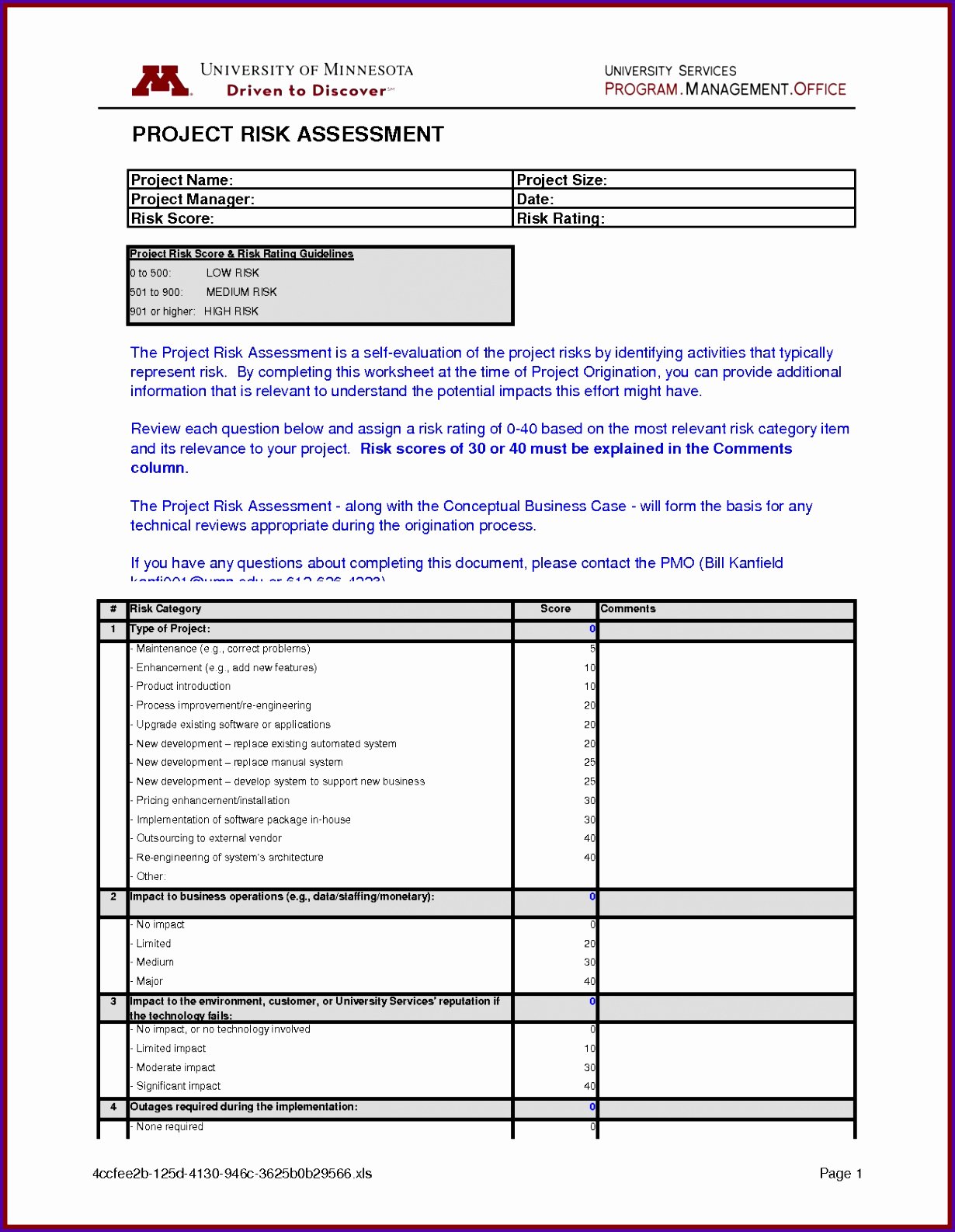 Risk Management Plan Template Pdf New Project Word Dociosh – Project Risk