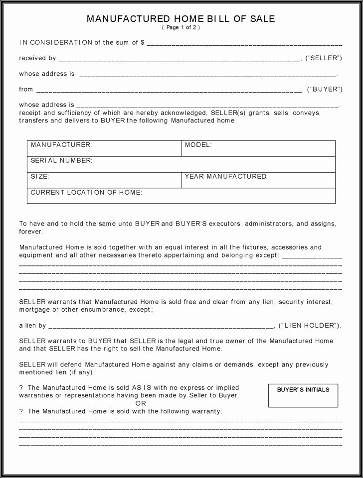 Rv Purchase Agreement Template Inspirational Rv Purchase Agreement Pdf Fast Download Manufactured Home