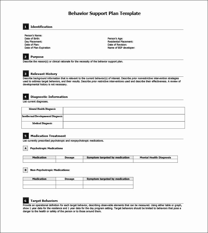 Safety Plan Template for Students Elegant Behavior Support Plan Template 4 Free Word Pdf