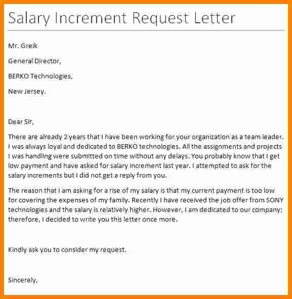 Salary Increase Letter format Elegant 10 Request Letter for Salary Increment